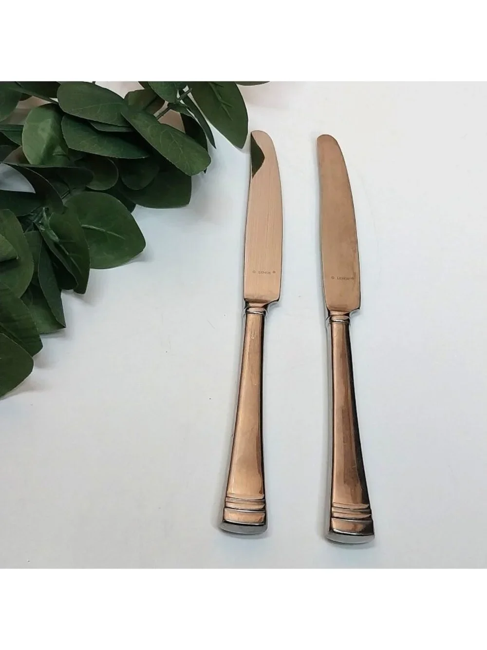 Set of 2 Lenox Federal Platnium 18/10 Stainless Steel Butter Knives Flatware